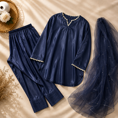 Korean Luxury  Silk 3 Piece Suit