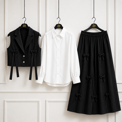 Bow Detail Skirt Set