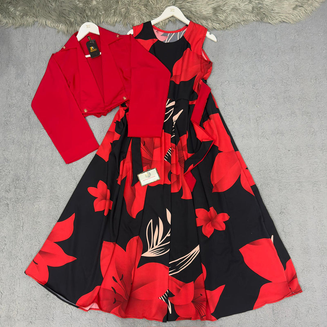 Imported Georgette Cote Maxi Dress