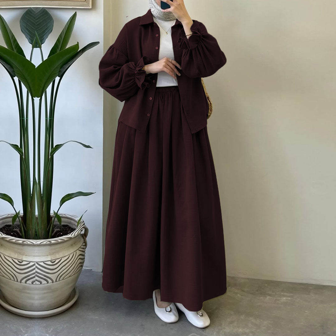 Muslin-Feel Georgette 2-Piece Outfit – Soft, Flowy & Chic
