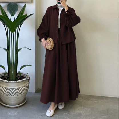 Muslin-Feel Georgette 2-Piece Outfit – Soft, Flowy & Chic
