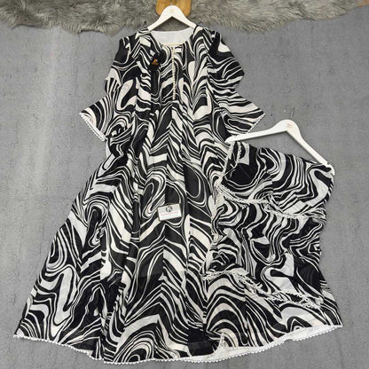 Bonanza Style 2 Piece Floral Frock with Dupatta