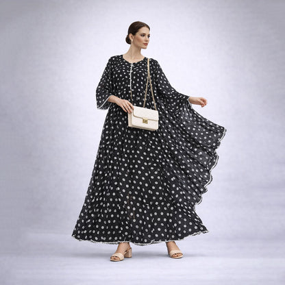 Bonanza  2-Piece Suit Floral Frock with Dupatta