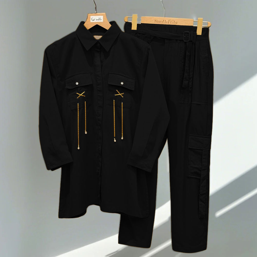 Two-Piece Set with Chain & Pocket