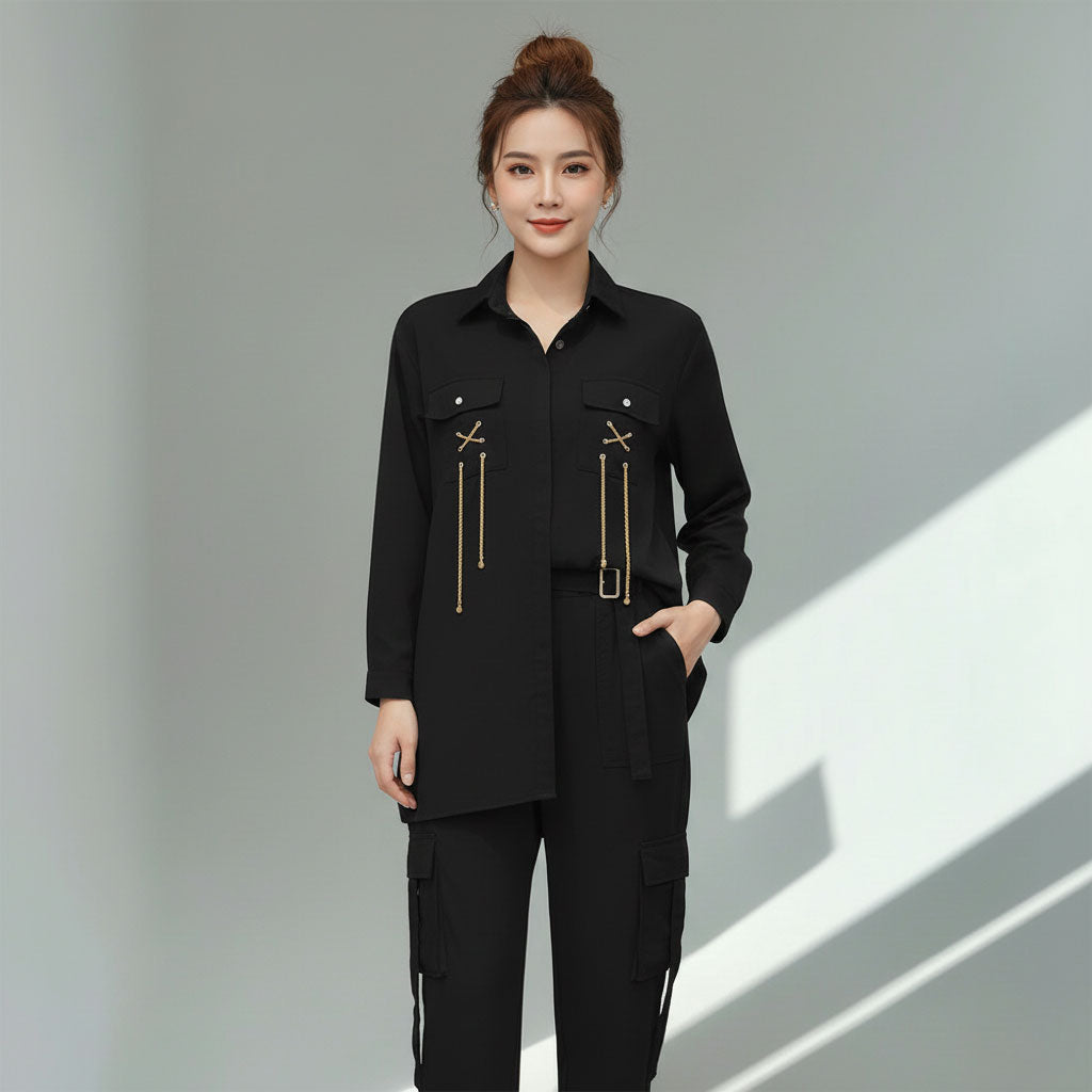 Two-Piece Set with Chain & Pocket