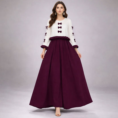 Ribbon Tie Elegant Maxi 2-Piece Dress