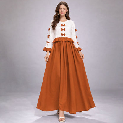 Ribbon Tie Elegant Maxi 2-Piece Dress