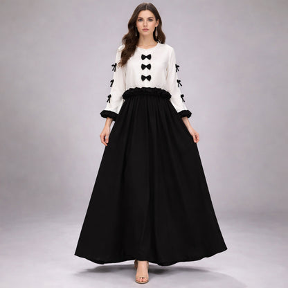 Ribbon Tie Elegant Maxi 2-Piece Dress