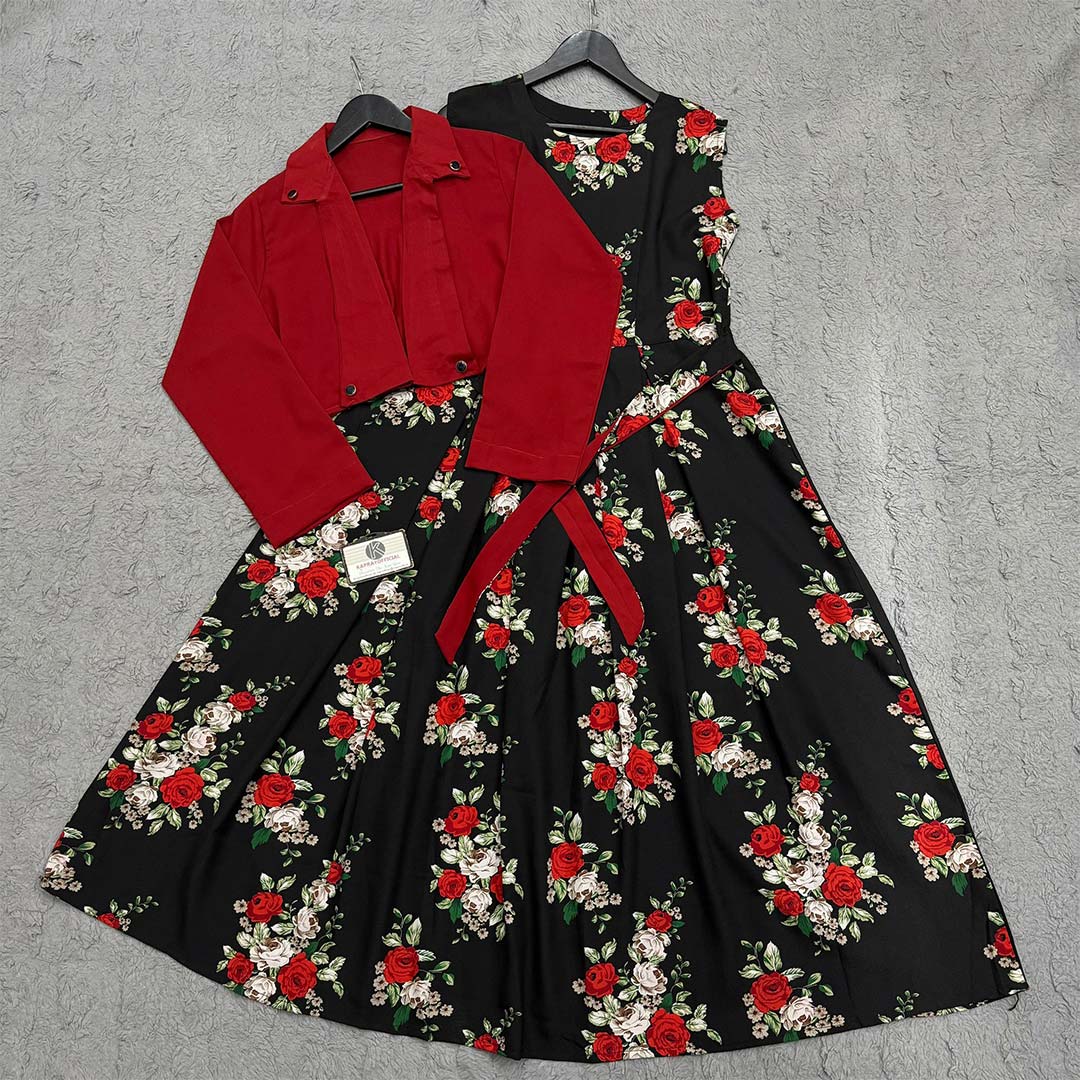 Imported Georgette Cote Maxi Dress