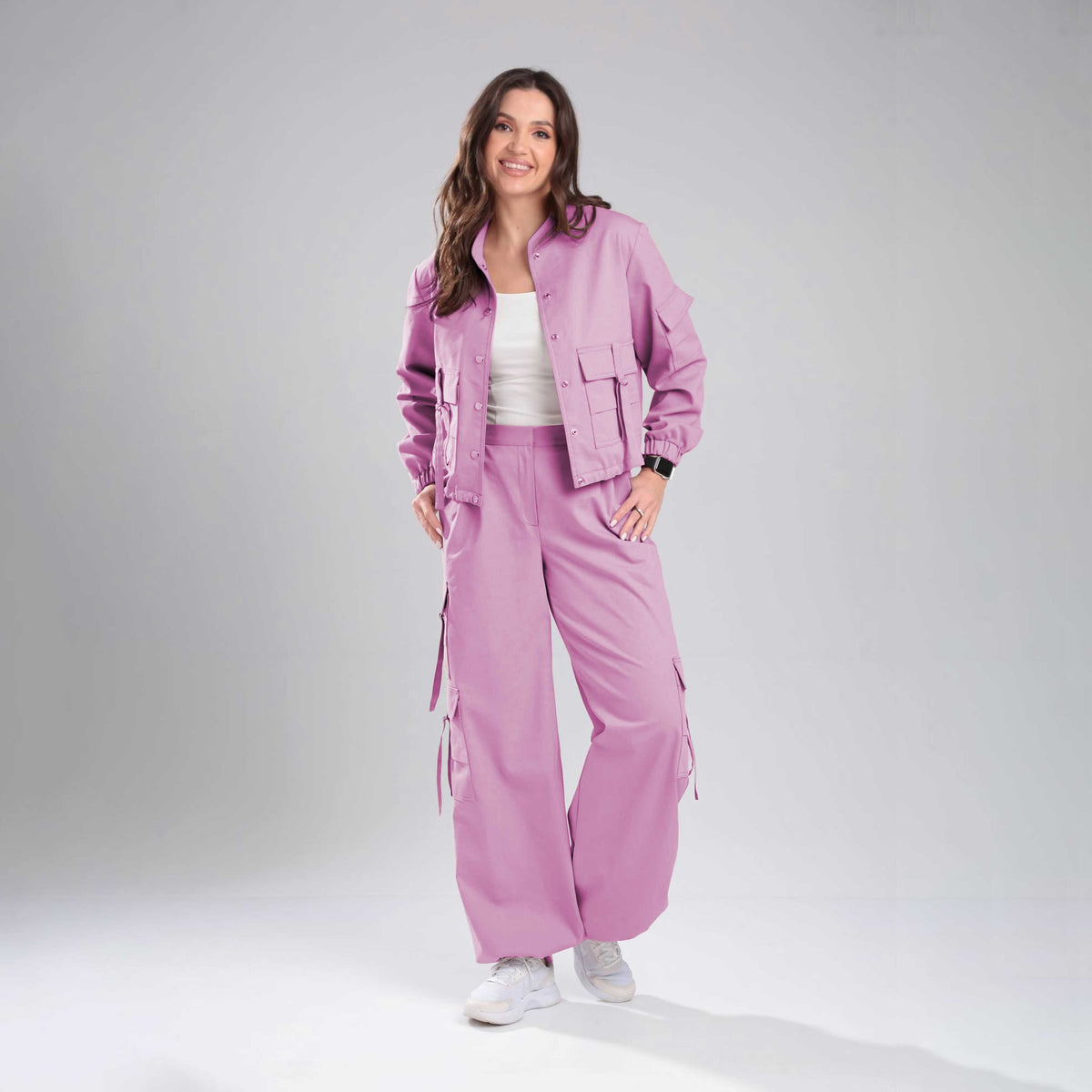 Women’s Cargo Jacket & Wide-Leg Pants Co-ord Set