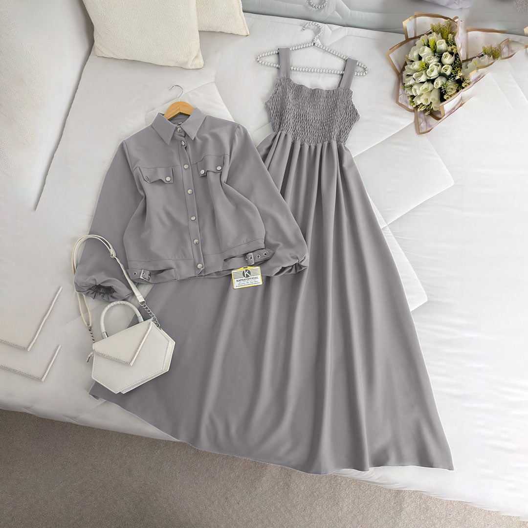 Modest Chic Button Jacket Maxi