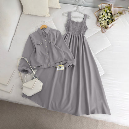 Modest Chic Button Jacket Maxi