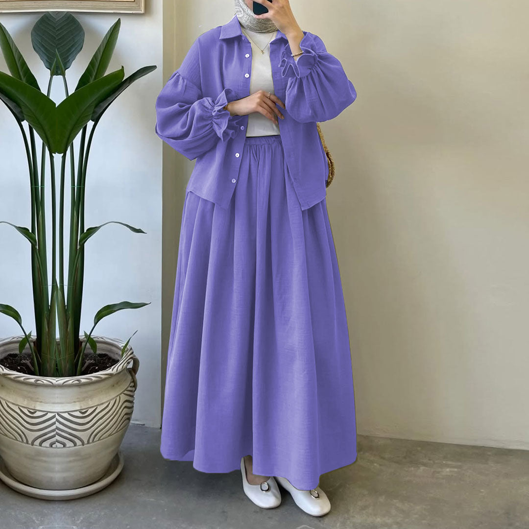 Muslin-Feel Georgette 2-Piece Outfit – Soft, Flowy & Chic
