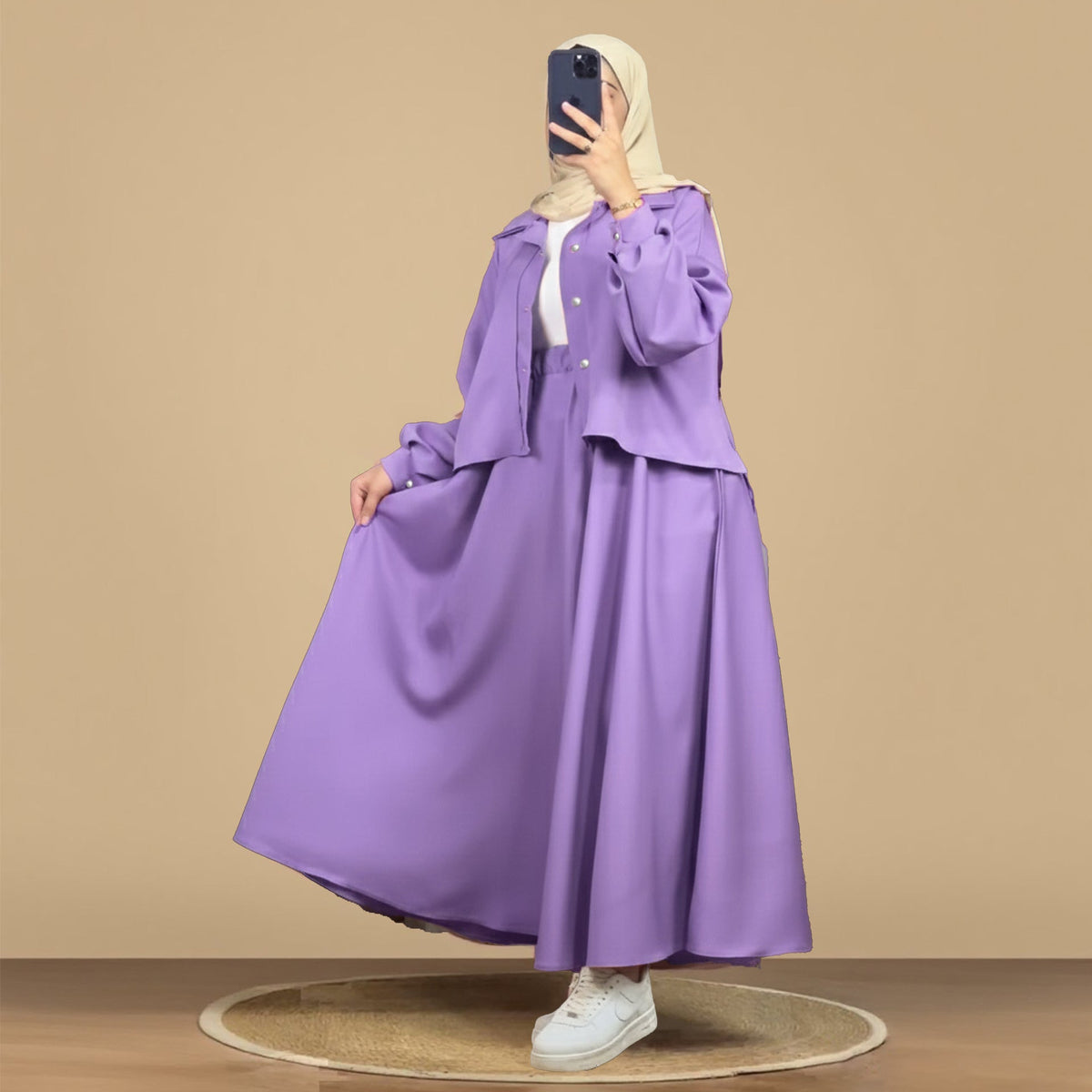 Luxe Mint Korean Georgette Dress With Inner