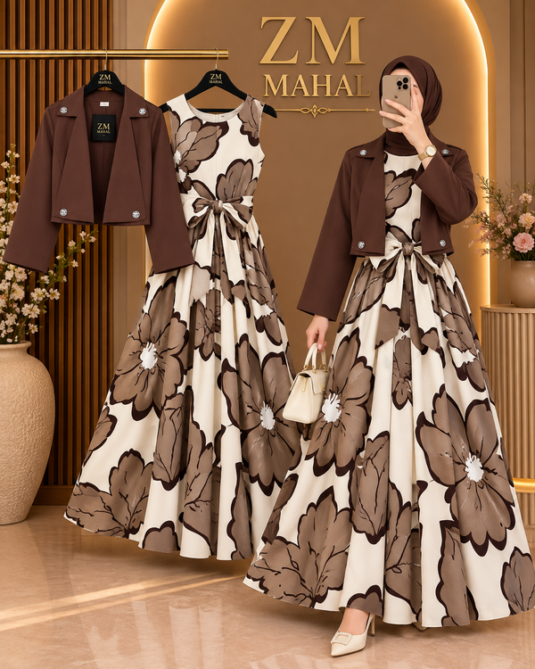 Luxe Bloom Jacket Maxi Set | ZM-010