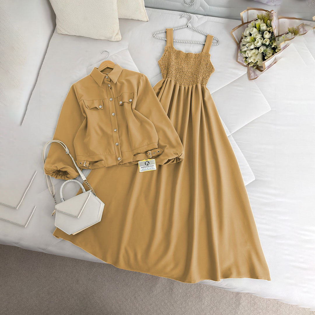 Modest Chic Button Jacket Maxi