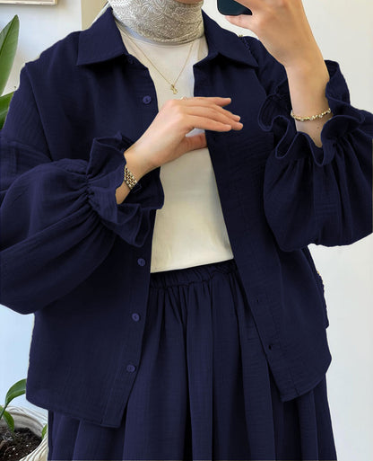 Muslin-Feel Georgette 2-Piece Outfit – Soft, Flowy & Chic