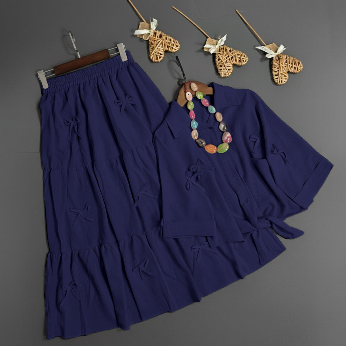 Luxe Bow Ribbon Charm 2-Piece Ensemble