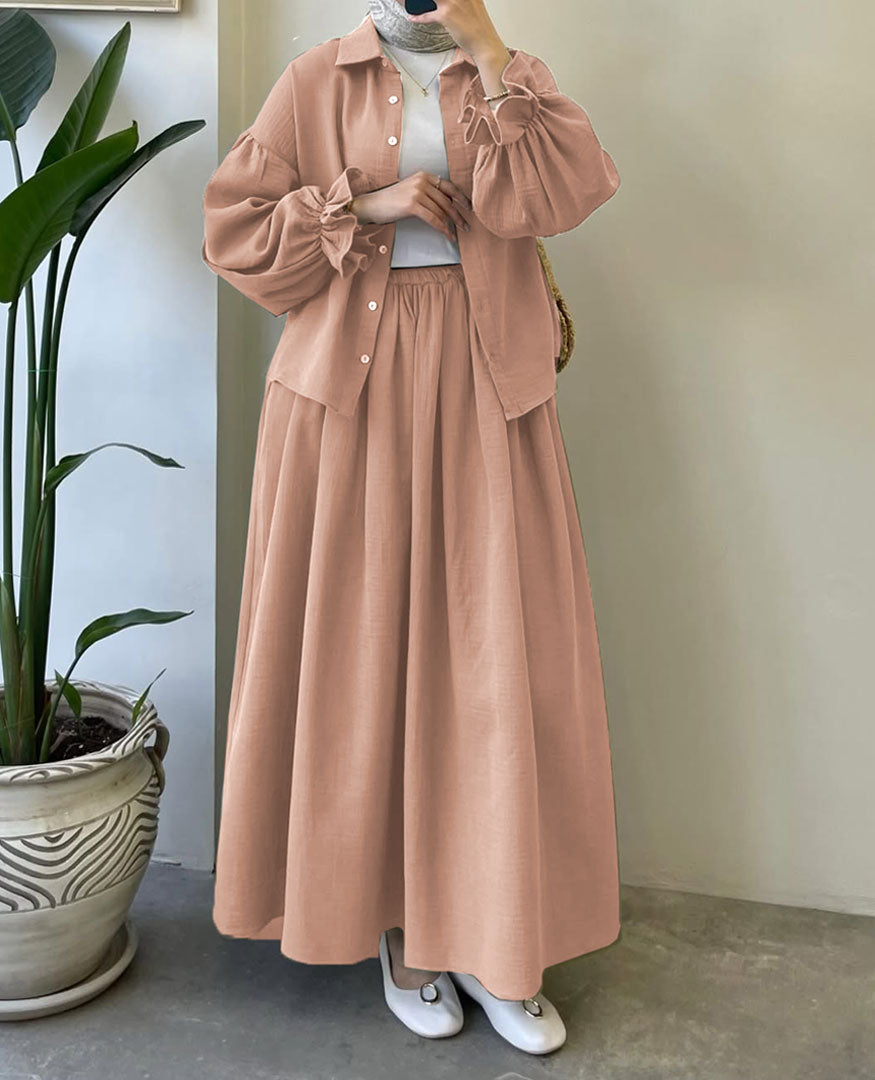 Muslin-Feel Georgette 2-Piece Outfit – Soft, Flowy & Chic