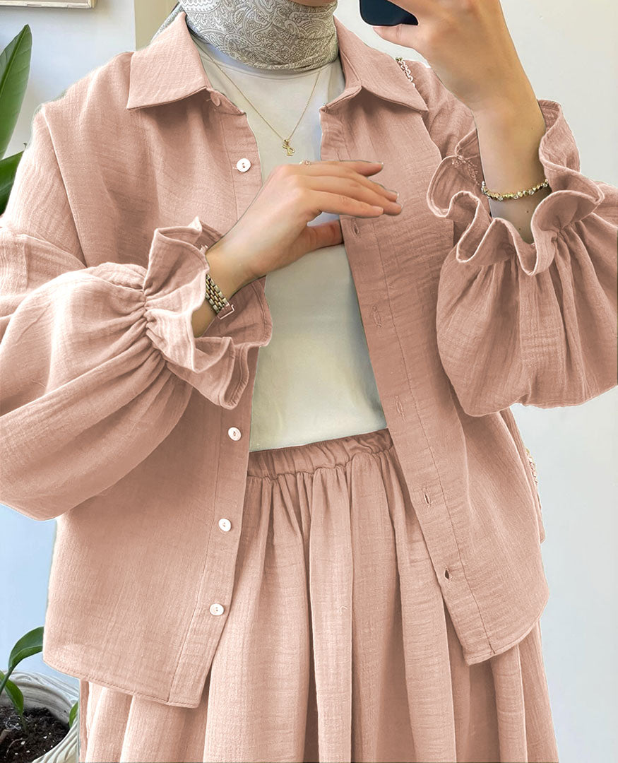 Muslin-Feel Georgette 2-Piece Outfit – Soft, Flowy & Chic