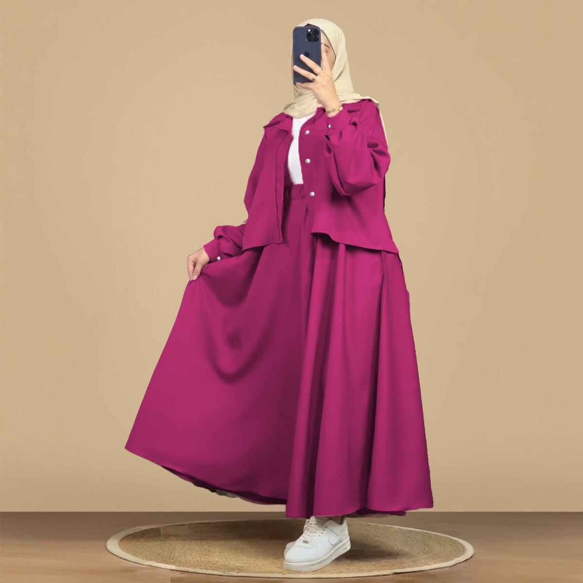 Luxe Mint Korean Georgette Dress With Inner