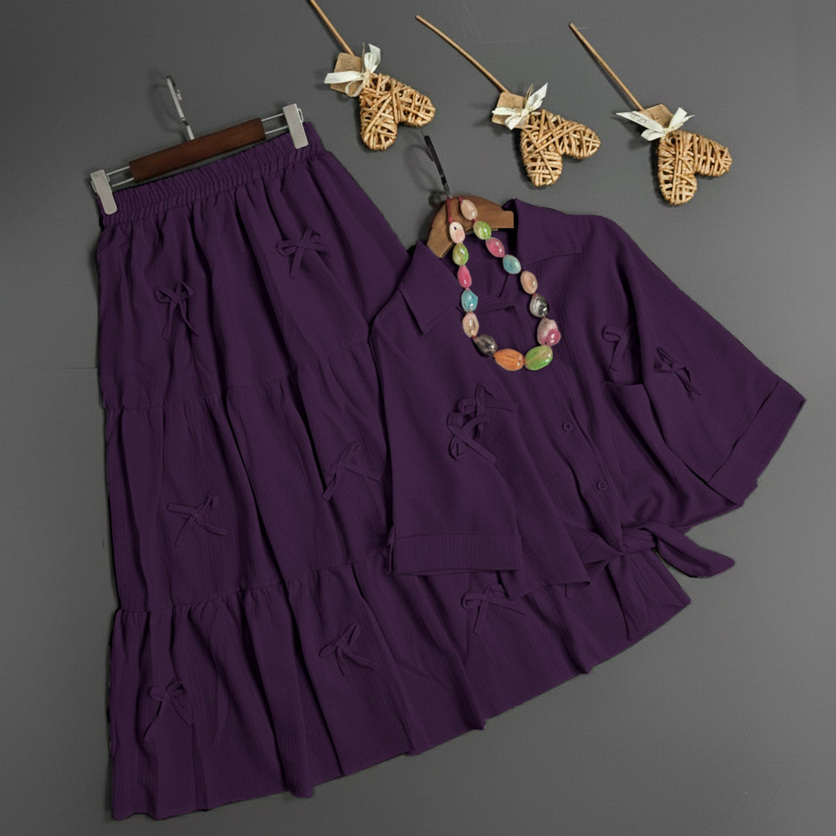 Luxe Bow Ribbon Charm 2-Piece Ensemble
