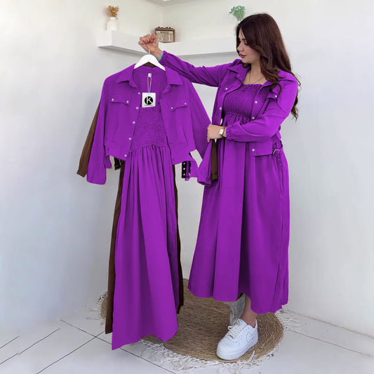 Modest Chic Button Jacket Maxi