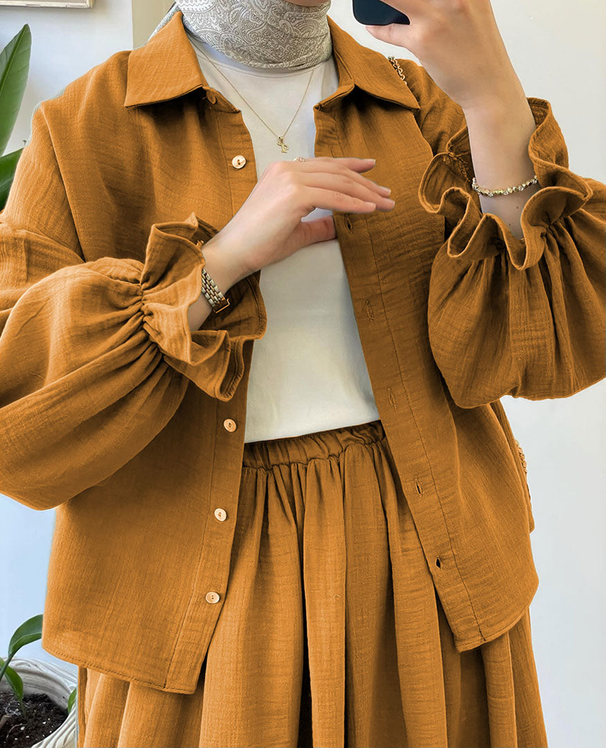 Muslin-Feel Georgette 2-Piece Outfit – Soft, Flowy & Chic