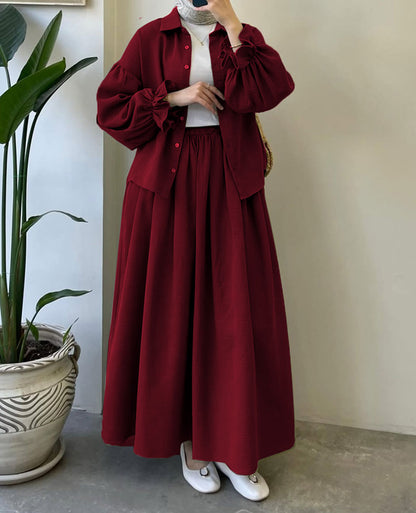 Muslin-Feel Georgette 2-Piece Outfit – Soft, Flowy & Chic