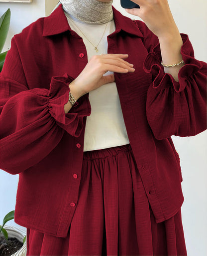 Muslin-Feel Georgette 2-Piece Outfit – Soft, Flowy & Chic