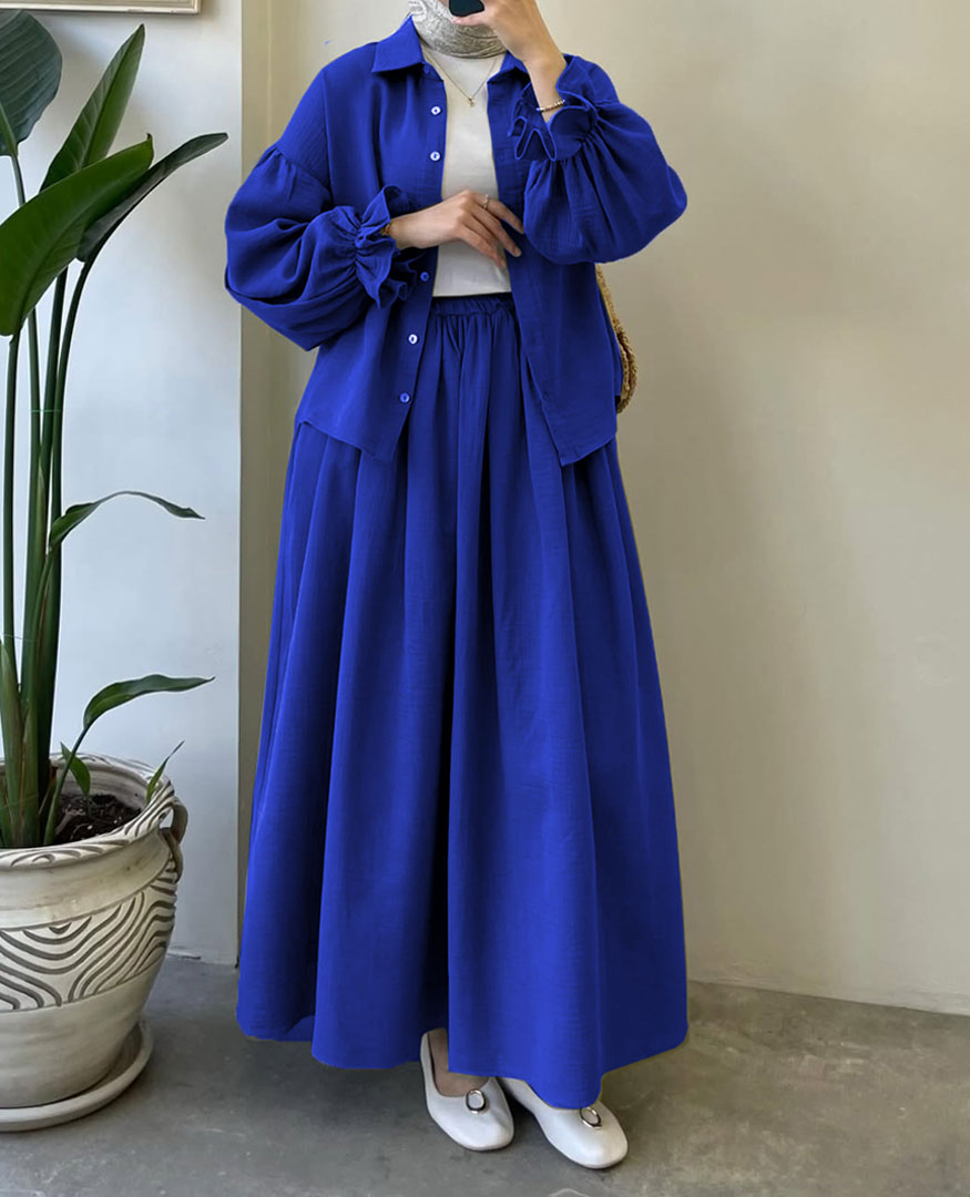 Muslin-Feel Georgette 2-Piece Outfit – Soft, Flowy & Chic