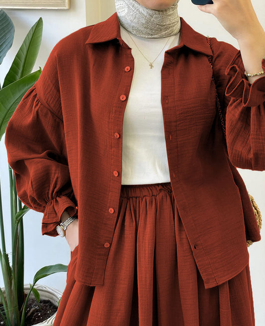 Muslin-Feel Georgette 2-Piece Outfit – Soft, Flowy & Chic