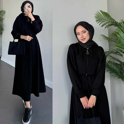 Drop Shoulder Short Hooded Maxi Style 2-Pcs Winter Co-Ord Set. WWTS-16