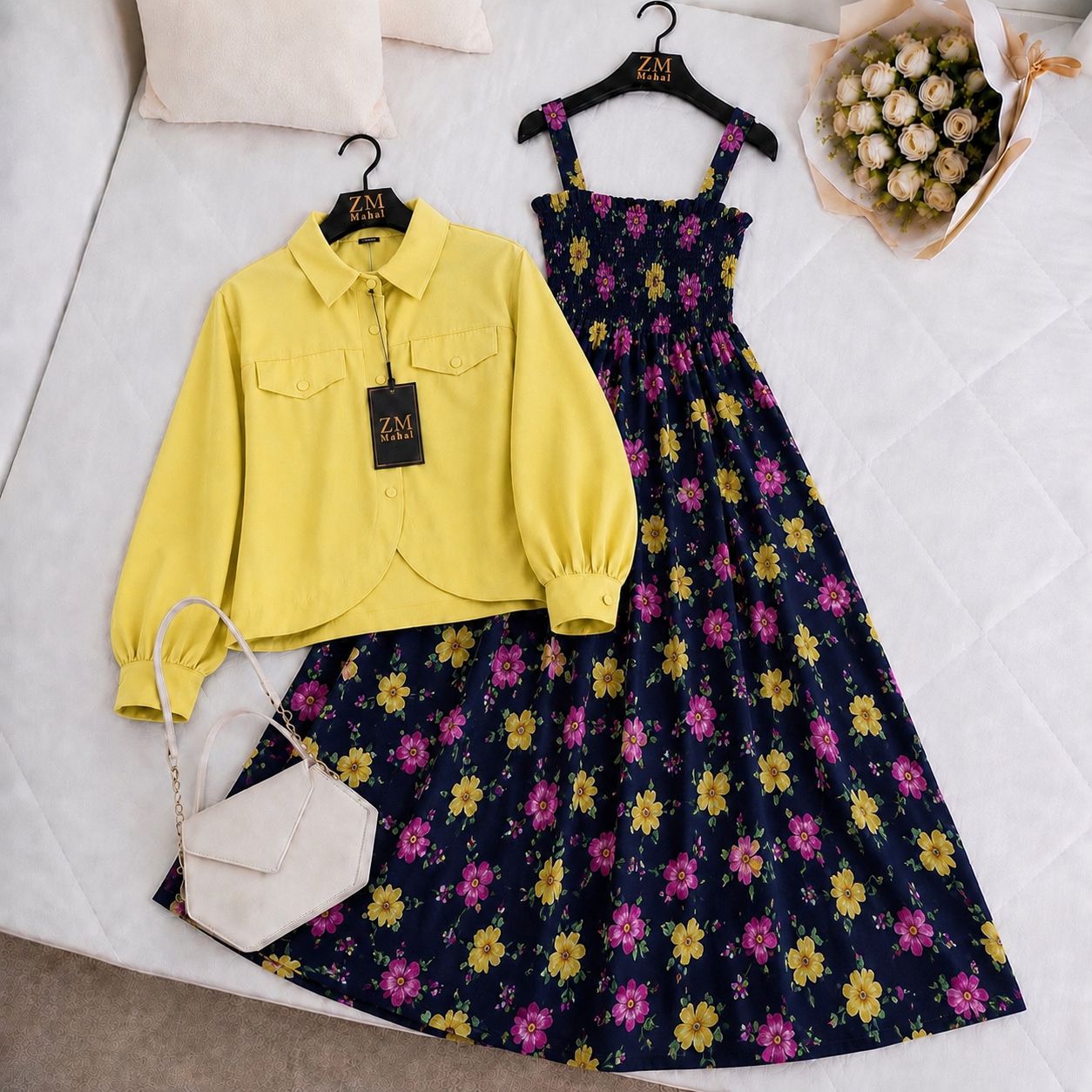 Mahal Bloom Jacket Maxi Set