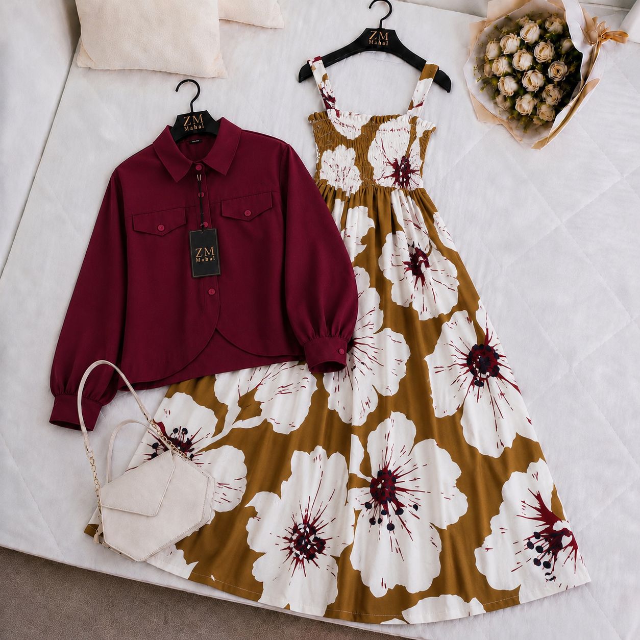 Mahal Bloom Jacket Maxi Set