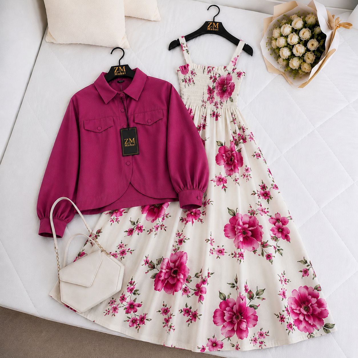 Mahal Bloom Jacket Maxi Set
