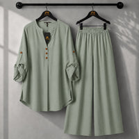 Solid Elara Co-Ord Set - Light Lavender, S | AmalXpress