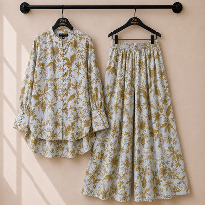 Floral Bloom Shirt & Palazzo Co-Ord Set
