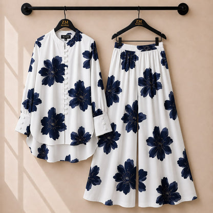 Floral Bloom Shirt & Palazzo Co-Ord Set