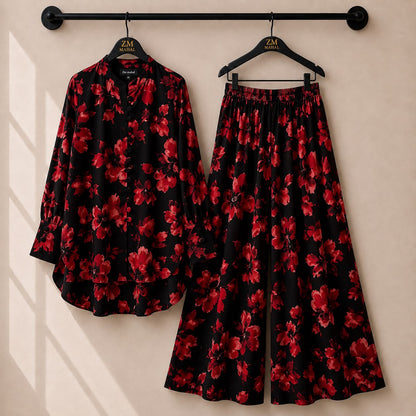 Floral Bloom Shirt & Palazzo Co-Ord Set
