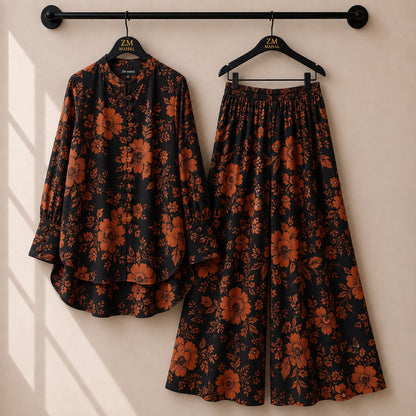 Floral Bloom Shirt & Palazzo Co-Ord Set