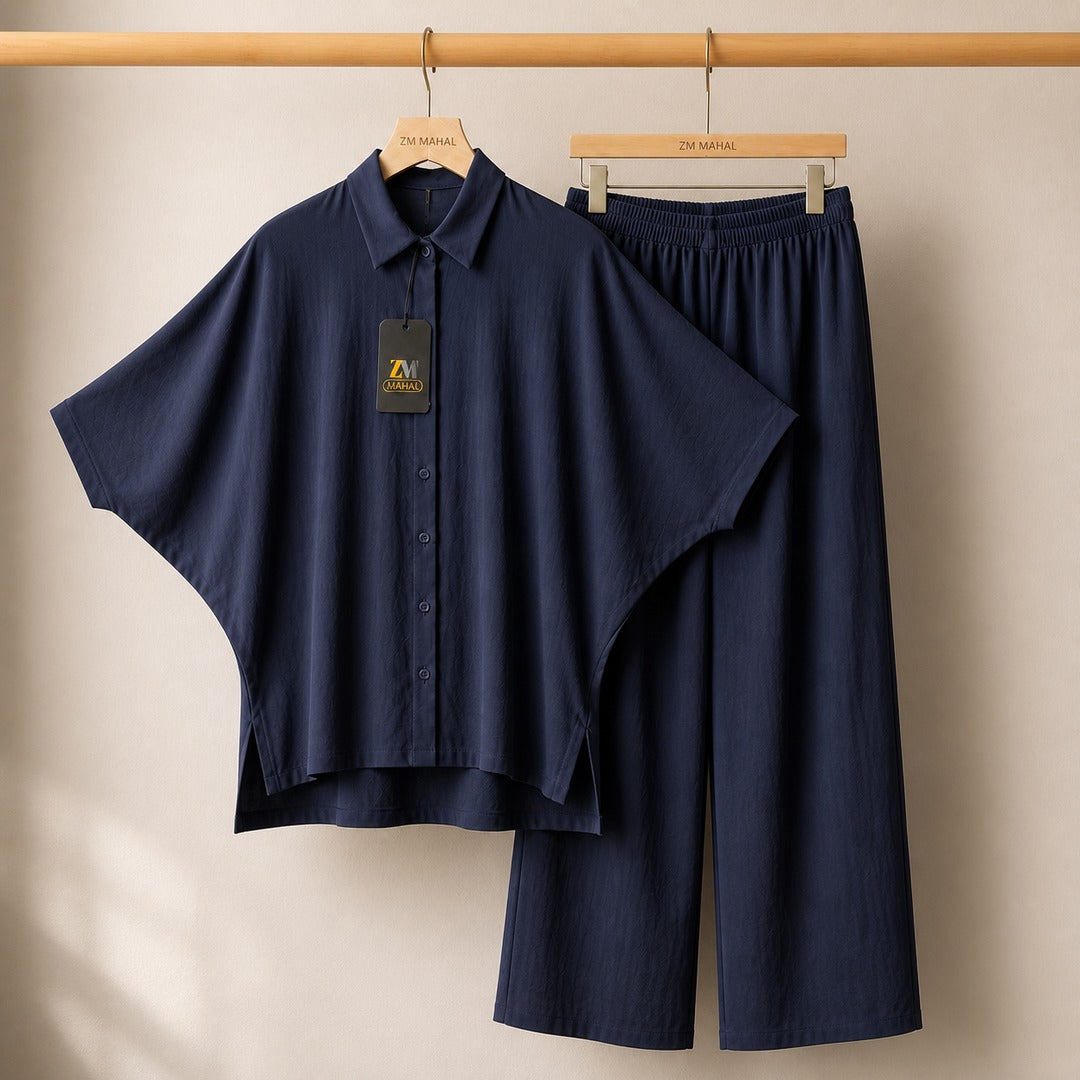Mahal Luxe Batwing Shirt & Wide-Leg Co-Ord Set