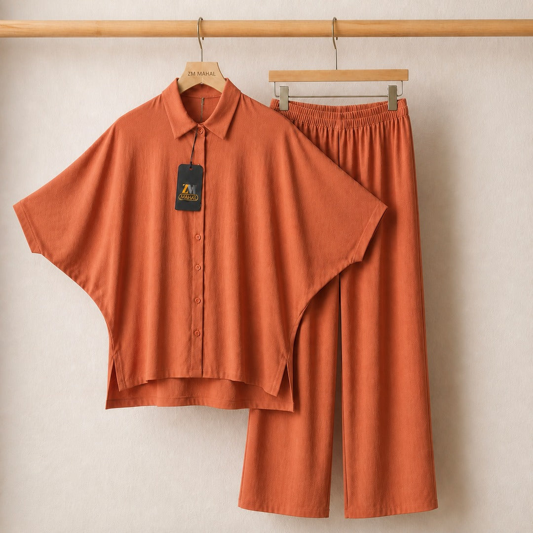Mahal Luxe Batwing Shirt & Wide-Leg Co-Ord Set