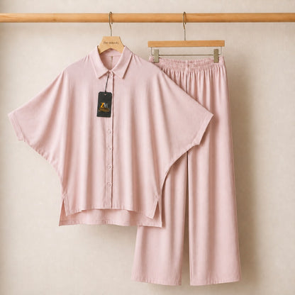 Mahal Luxe Batwing Shirt & Wide-Leg Co-Ord Set
