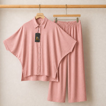 Mahal Luxe Batwing Shirt & Wide-Leg Co-Ord Set