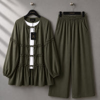 Meher Tie 3-Piece Set | ZM-017 - Olive Green, S | AmalXpress