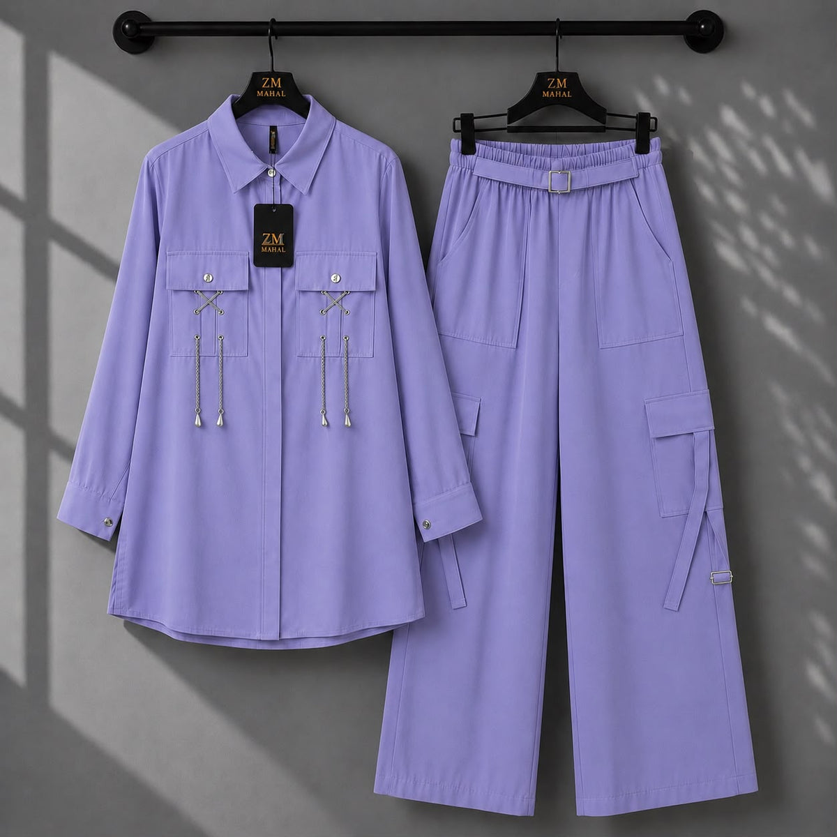 Rivaa Cargo 2-Piece Set | ZM-016 - Navy Blue, S | AmalXpress