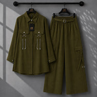 Rivaa Cargo 2-Piece Set | ZM-016 - Navy Blue, M | AmalXpress