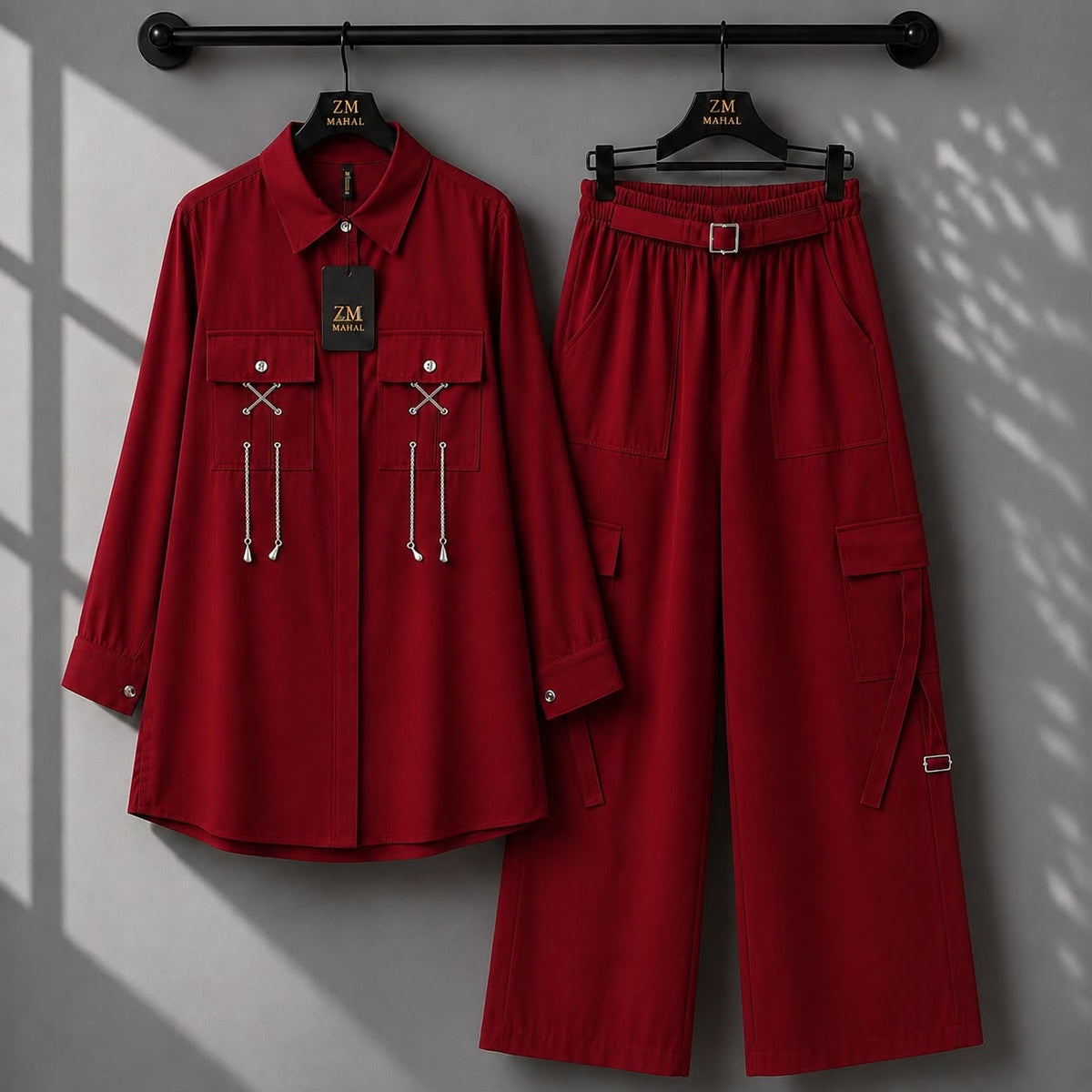 Rivaa Cargo 2-Piece Set | ZM-016 - Black, M | AmalXpress