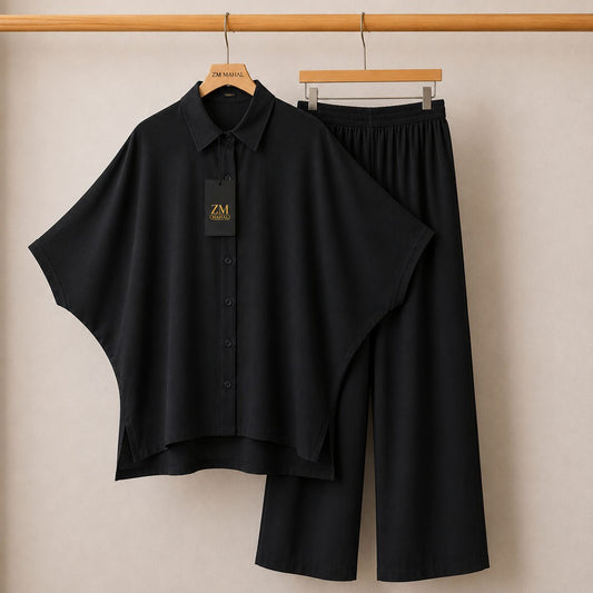 Mahal Luxe Batwing Shirt & Wide-Leg Co-Ord Set